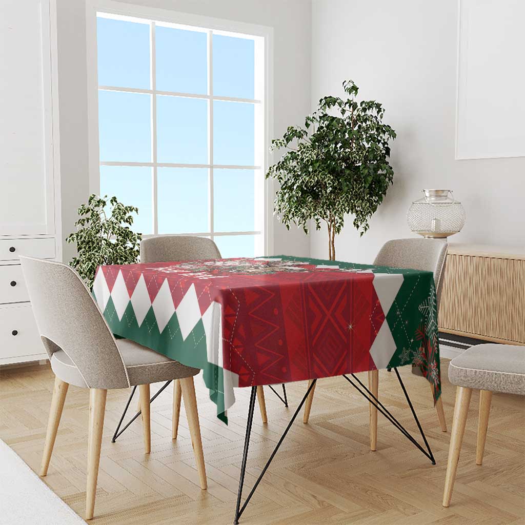 Personalized South Africa Christmas Tablecloth Springbok With King Protea - Wonder Print Shop