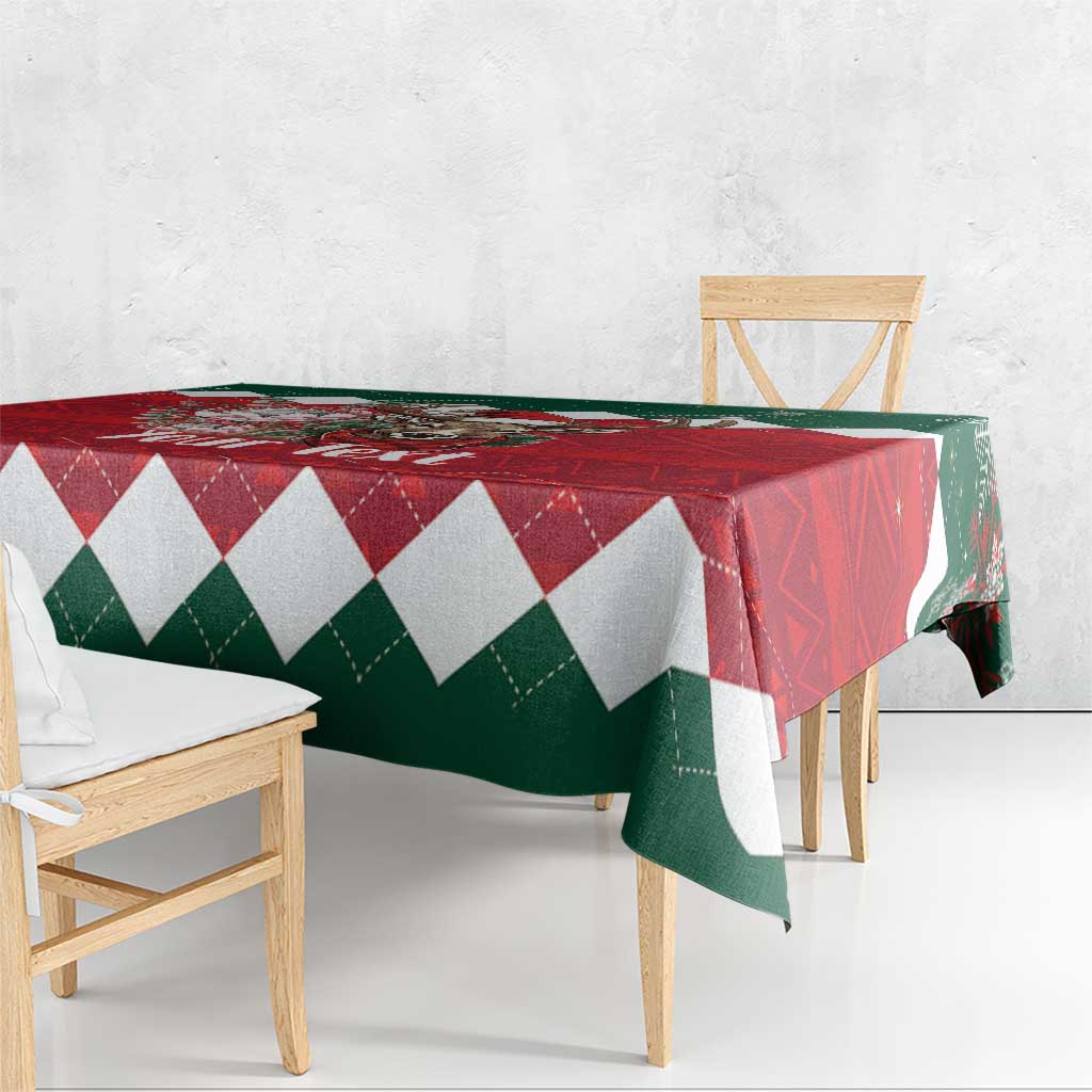 Personalized South Africa Christmas Tablecloth Springbok With King Protea - Wonder Print Shop