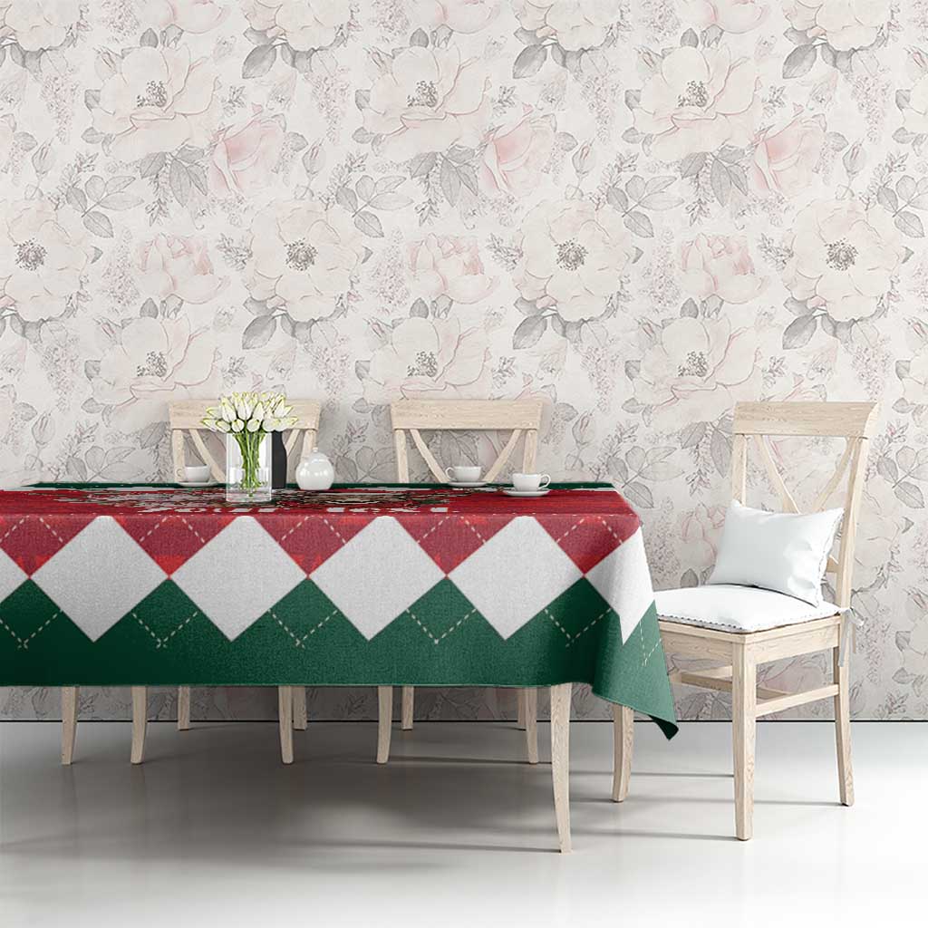 Personalized South Africa Christmas Tablecloth Springbok With King Protea - Wonder Print Shop