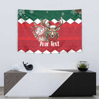 Personalized South Africa Christmas Tapestry Springbok With King Protea - Wonder Print Shop