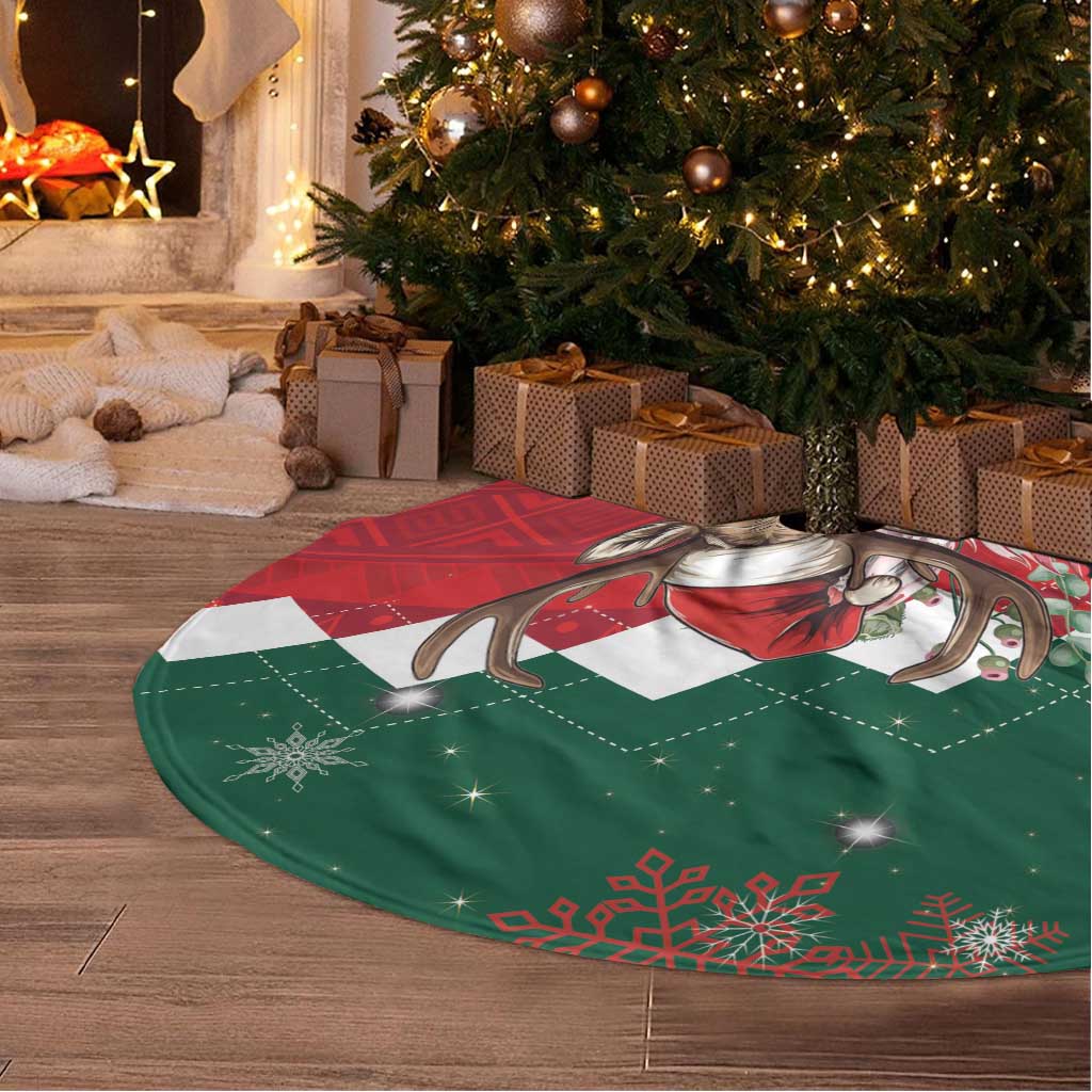 Personalized South Africa Christmas Tree Skirt Springbok With King Protea - Wonder Print Shop
