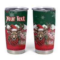 Personalized South Africa Christmas Tumbler Cup Springbok With King Protea - Wonder Print Shop