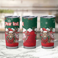 Personalized South Africa Christmas Tumbler Cup Springbok With King Protea - Wonder Print Shop