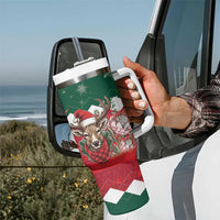 Personalized South Africa Christmas Tumbler With Handle Springbok With King Protea - Wonder Print Shop