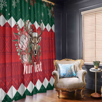 Personalized South Africa Christmas Window Curtain Springbok With King Protea - Wonder Print Shop