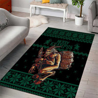 Merry Krampus Creepy Christmas Holiday Area Rug Green Version - Wonder Print Shop