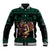 Merry Krampus Creepy Christmas Holiday Baseball Jacket Green Version - Wonder Print Shop