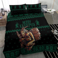 Merry Krampus Creepy Christmas Holiday Bedding Set Green Version - Wonder Print Shop