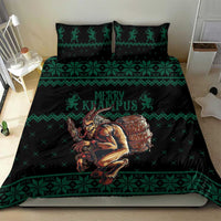 Merry Krampus Creepy Christmas Holiday Bedding Set Green Version - Wonder Print Shop