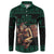 Merry Krampus Creepy Christmas Holiday Button Sweatshirt Green Version - Wonder Print Shop
