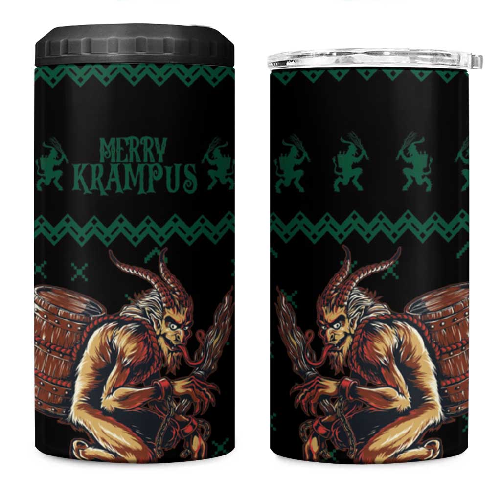 Merry Krampus Creepy Christmas Holiday 4 in 1 Can Cooler Tumbler Green Version - Wonder Print Shop