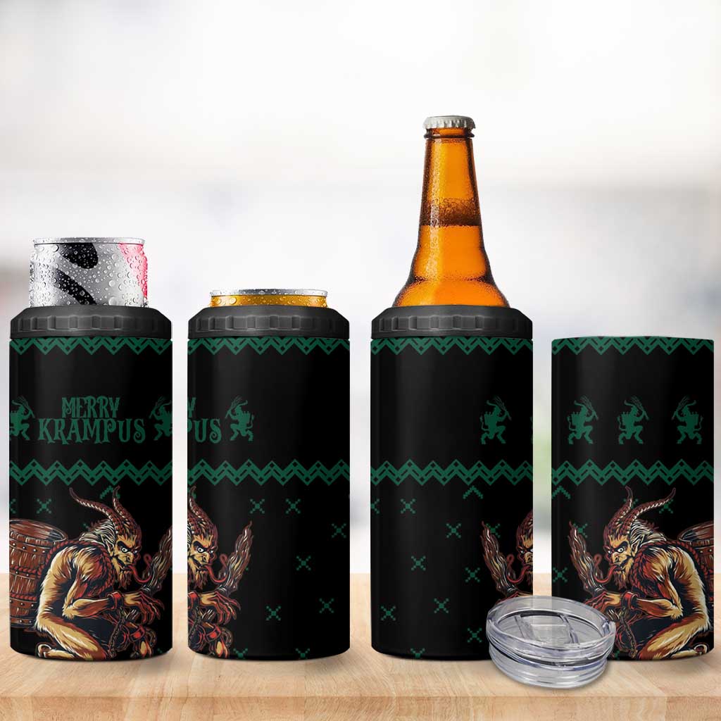 Merry Krampus Creepy Christmas Holiday 4 in 1 Can Cooler Tumbler Green Version - Wonder Print Shop