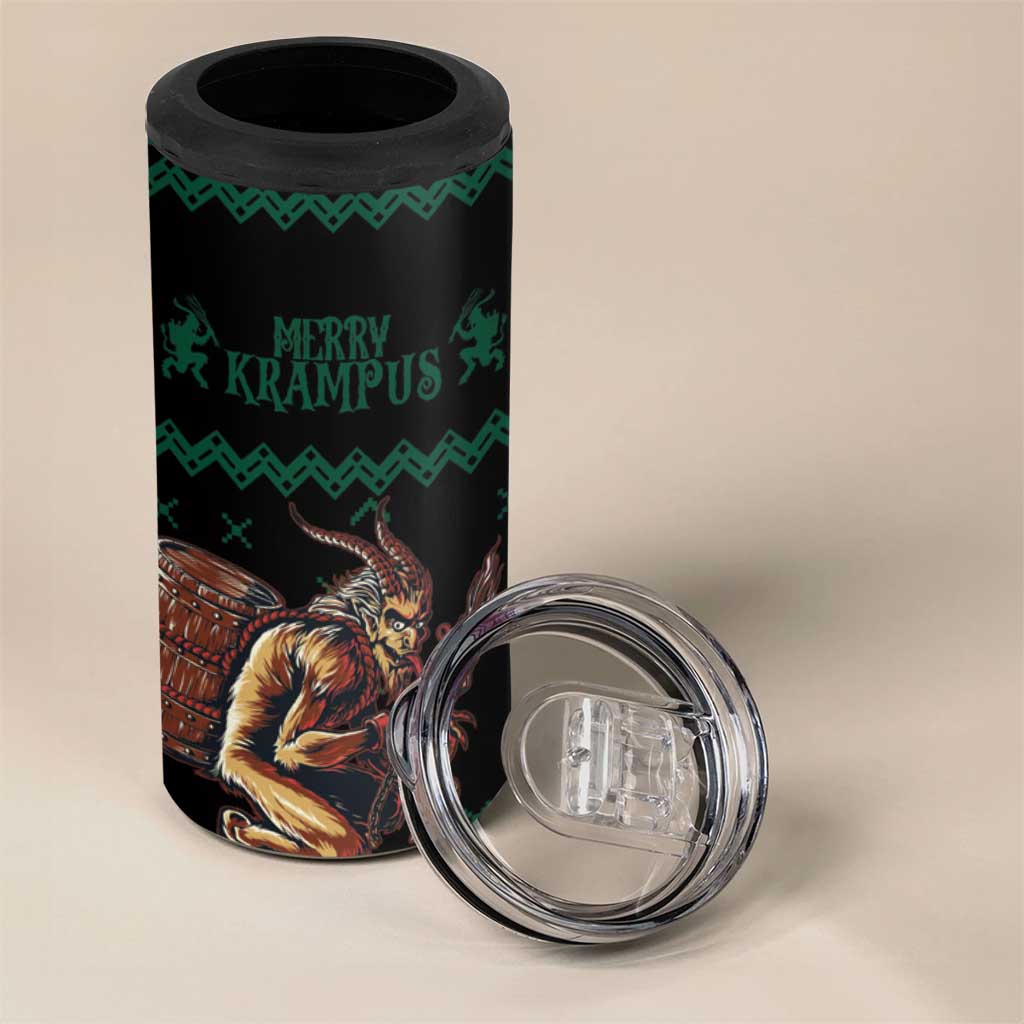 Merry Krampus Creepy Christmas Holiday 4 in 1 Can Cooler Tumbler Green Version - Wonder Print Shop