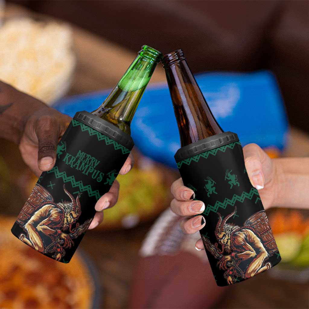Merry Krampus Creepy Christmas Holiday 4 in 1 Can Cooler Tumbler Green Version - Wonder Print Shop