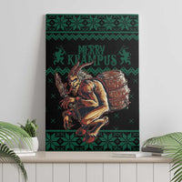 Merry Krampus Creepy Christmas Holiday Canvas Wall Art Green Version - Wonder Print Shop
