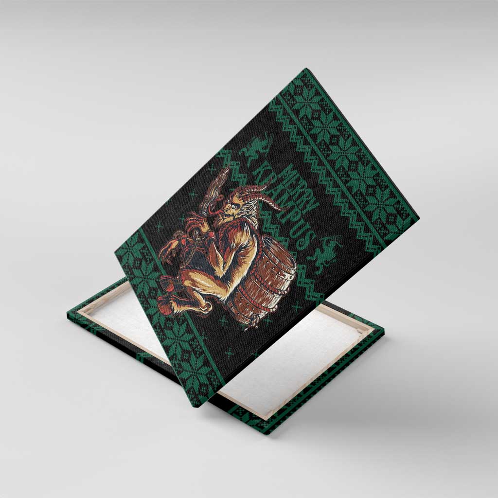 Merry Krampus Creepy Christmas Holiday Canvas Wall Art Green Version - Wonder Print Shop