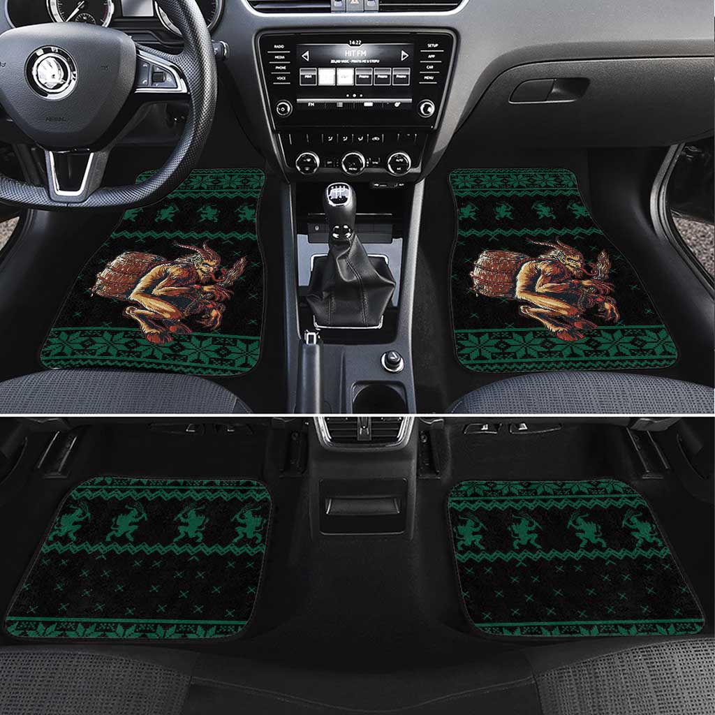 Merry Krampus Creepy Christmas Holiday Car Mats Green Version - Wonder Print Shop