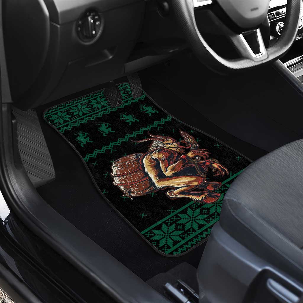 Merry Krampus Creepy Christmas Holiday Car Mats Green Version - Wonder Print Shop