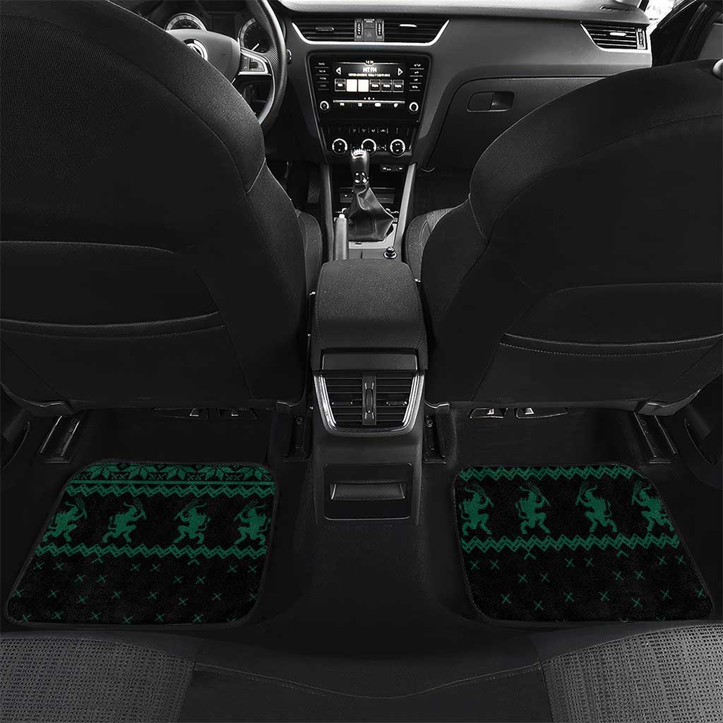 Merry Krampus Creepy Christmas Holiday Car Mats Green Version - Wonder Print Shop