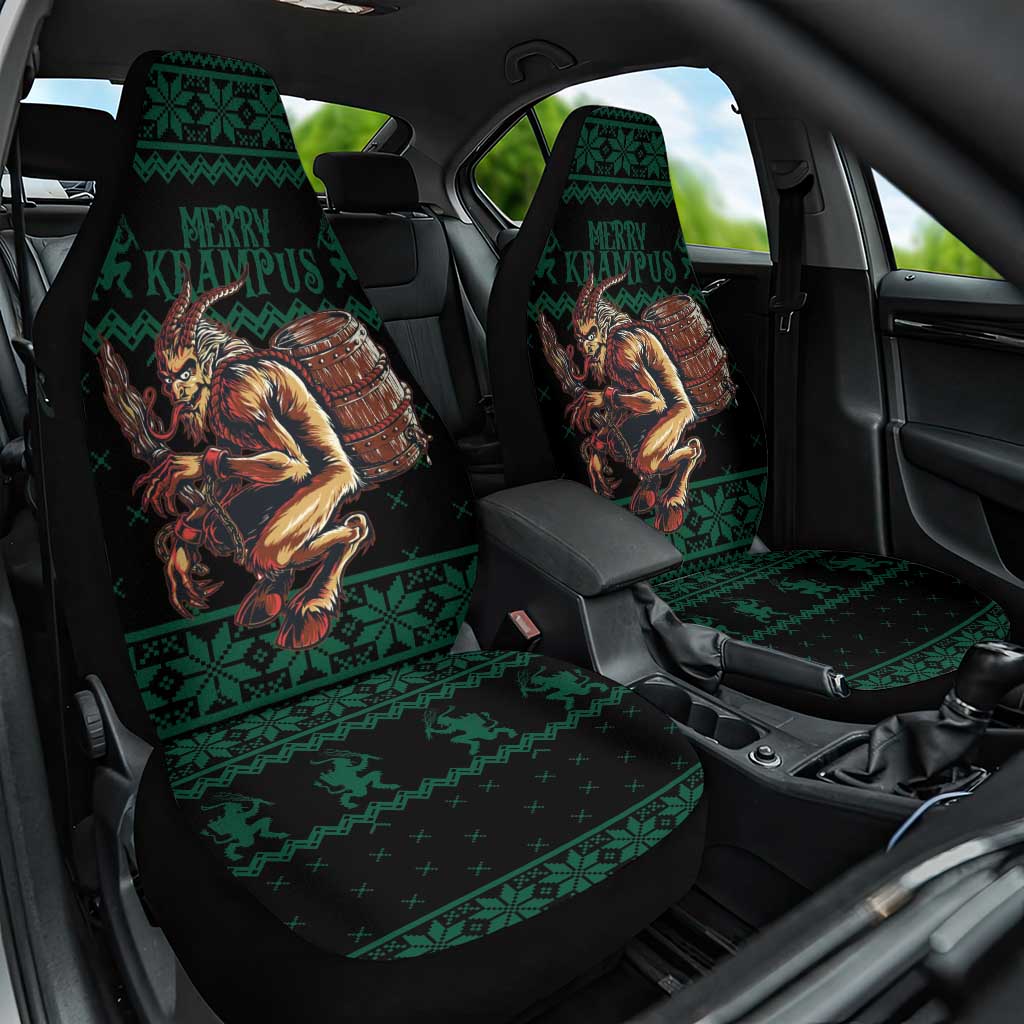 Merry Krampus Creepy Christmas Holiday Car Seat Cover Green Version - Wonder Print Shop