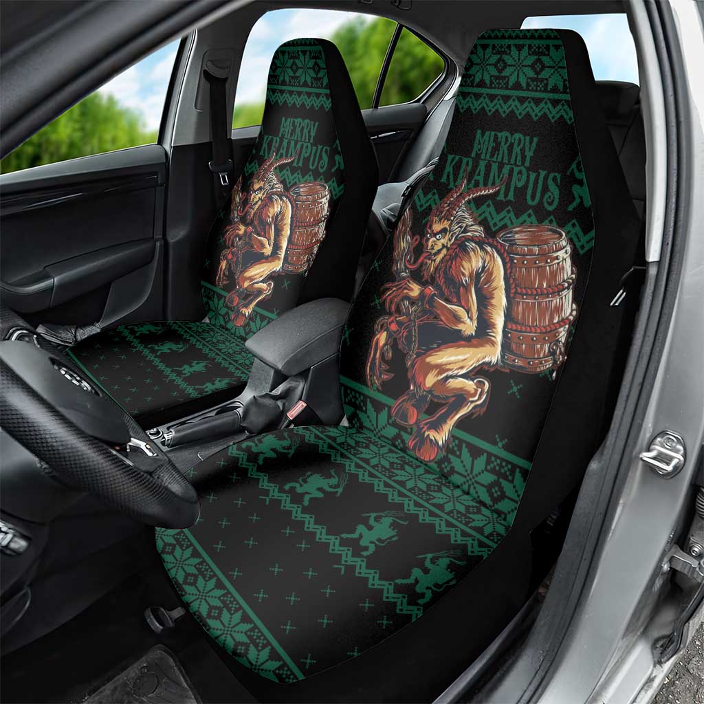 Merry Krampus Creepy Christmas Holiday Car Seat Cover Green Version - Wonder Print Shop