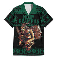 Merry Krampus Creepy Christmas Holiday Family Matching Mermaid Dress and Hawaiian Shirt Green Version - Wonder Print Shop