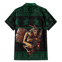Merry Krampus Creepy Christmas Holiday Family Matching Mermaid Dress and Hawaiian Shirt Green Version - Wonder Print Shop