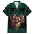 Merry Krampus Creepy Christmas Holiday Family Matching Off The Shoulder Long Sleeve Dress and Hawaiian Shirt Green Version - Wonder Print Shop