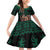 Merry Krampus Creepy Christmas Holiday Family Matching Off Shoulder Short Dress and Hawaiian Shirt Green Version - Wonder Print Shop