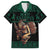 Merry Krampus Creepy Christmas Holiday Family Matching Short Sleeve Bodycon Dress and Hawaiian Shirt Green Version - Wonder Print Shop