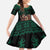 Merry Krampus Creepy Christmas Holiday Family Matching Summer Maxi Dress and Hawaiian Shirt Green Version - Wonder Print Shop
