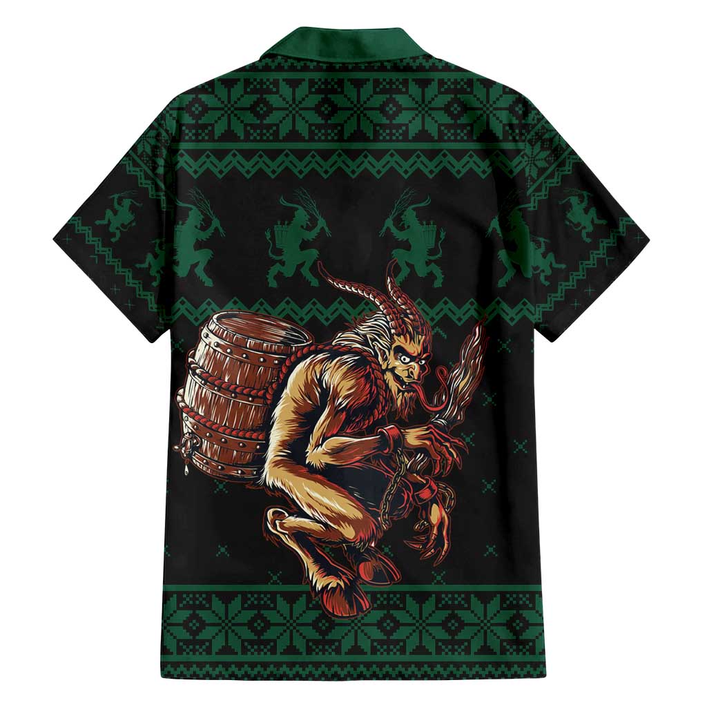 Merry Krampus Creepy Christmas Holiday Family Matching Tank Maxi Dress and Hawaiian Shirt Green Version - Wonder Print Shop