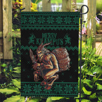 Merry Krampus Creepy Christmas Holiday Garden Flag Green Version - Wonder Print Shop