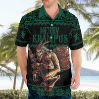 Merry Krampus Creepy Christmas Holiday Hawaiian Shirt Green Version - Wonder Print Shop