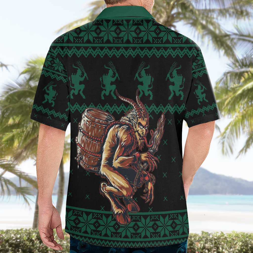 Merry Krampus Creepy Christmas Holiday Hawaiian Shirt Green Version - Wonder Print Shop