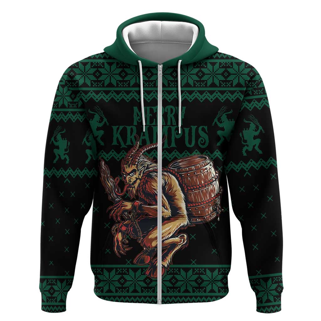 Merry Krampus Creepy Christmas Holiday Hoodie Green Version - Wonder Print Shop
