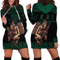 Merry Krampus Creepy Christmas Holiday Hoodie Dress Green Version - Wonder Print Shop
