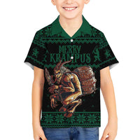 Merry Krampus Creepy Christmas Holiday Kid Hawaiian Shirt Green Version - Wonder Print Shop