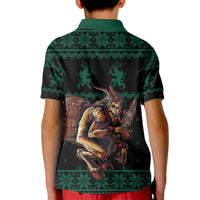Merry Krampus Creepy Christmas Holiday Kid Polo Shirt Green Version - Wonder Print Shop