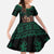 Merry Krampus Creepy Christmas Holiday Kid Short Sleeve Dress Green Version - Wonder Print Shop