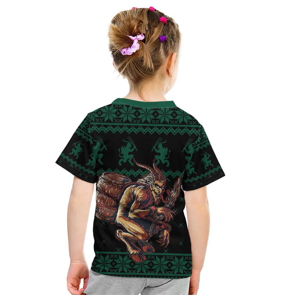 Merry Krampus Creepy Christmas Holiday Kid T Shirt Green Version - Wonder Print Shop