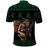 Merry Krampus Creepy Christmas Holiday Polo Shirt Green Version - Wonder Print Shop