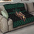 Merry Krampus Creepy Christmas Holiday Quilt Green Version - Wonder Print Shop