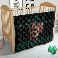Merry Krampus Creepy Christmas Holiday Quilt Green Version - Wonder Print Shop