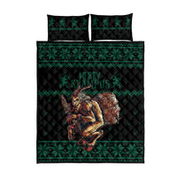 Merry Krampus Creepy Christmas Holiday Quilt Bed Set Green Version - Wonder Print Shop
