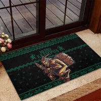 Merry Krampus Creepy Christmas Holiday Rubber Doormat Green Version - Wonder Print Shop