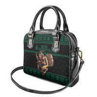 Merry Krampus Creepy Christmas Holiday Shoulder Handbag Green Version