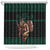 Merry Krampus Creepy Christmas Holiday Shower Curtain Green Version