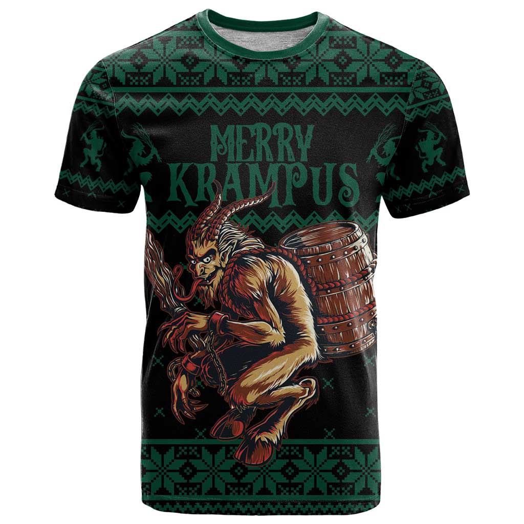 Merry Krampus Creepy Christmas Holiday T Shirt Green Version - Wonder Print Shop