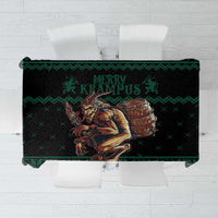 Merry Krampus Creepy Christmas Holiday Tablecloth Green Version - Wonder Print Shop